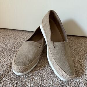 Donald J Pliner Perci Espadrille Flat Loafer Shoe Suede Coastal Tan Women's 6